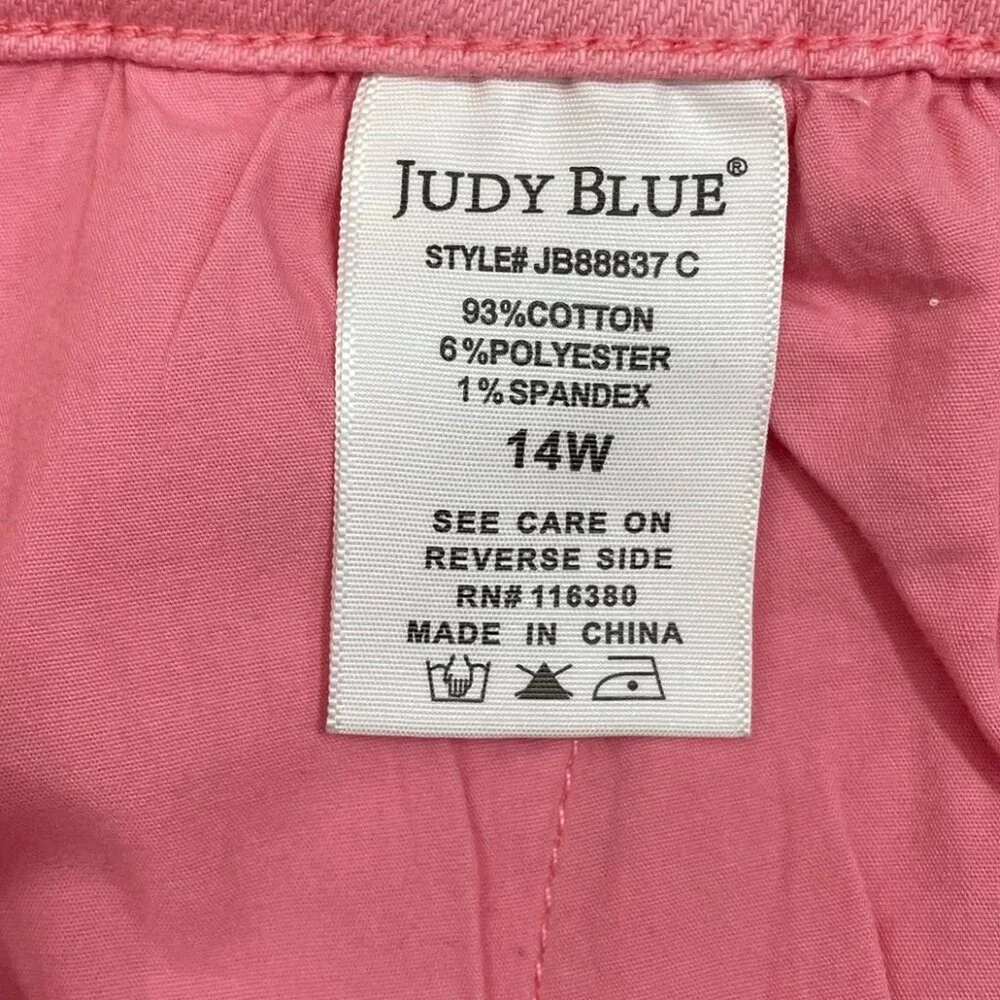 Judy Blue NEW Garment Dyed Cargo Jeans Size 14W Pink - Picture 10 of 10